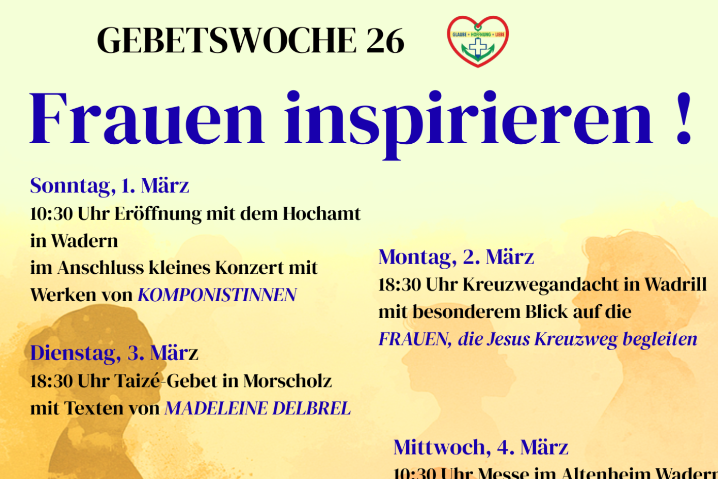 Gebetswoche 26 Frauen inspirieren