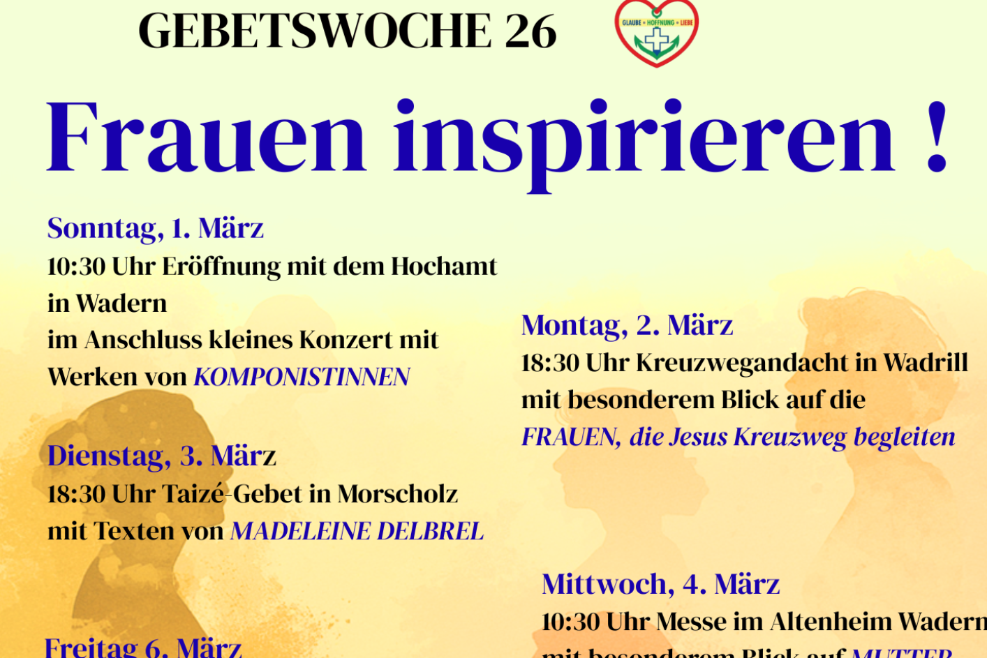 Gebetswoche 26 Frauen inspirieren