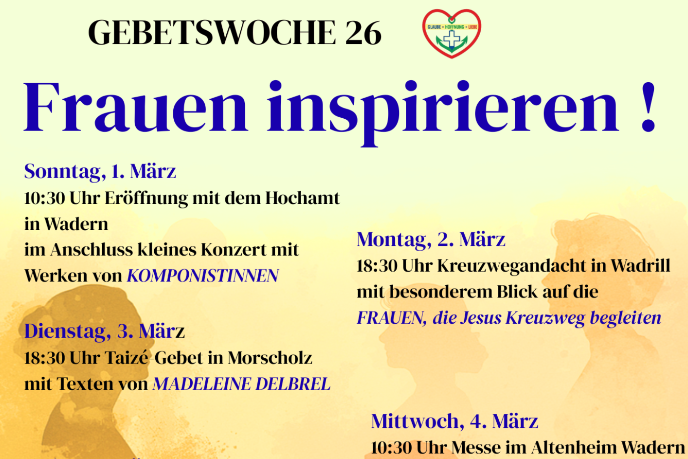Gebetswoche 26 Frauen inspirieren
