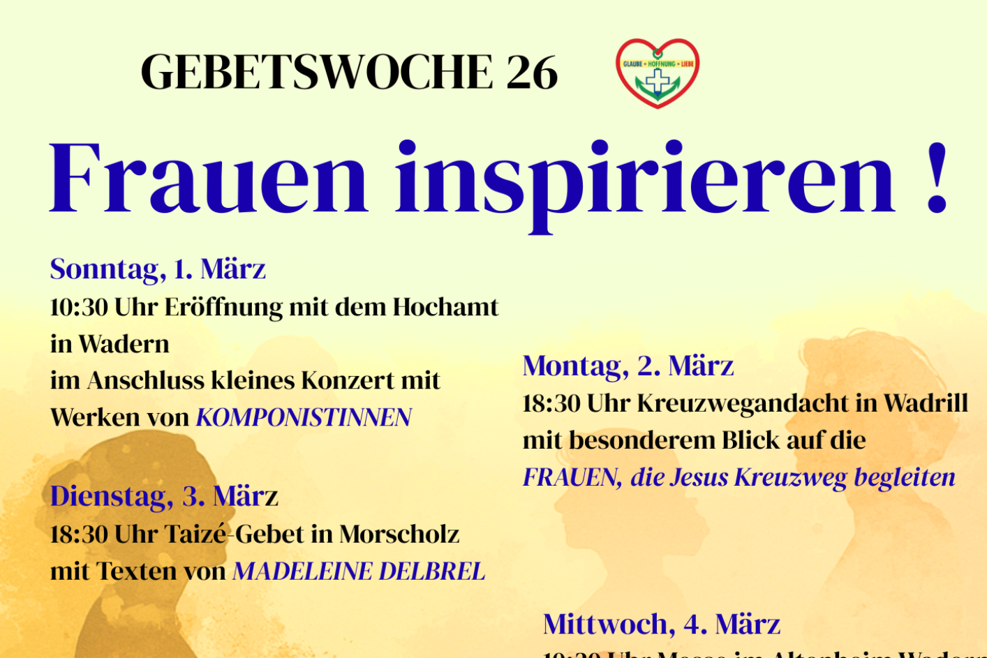 Gebetswoche 26 Frauen inspirieren
