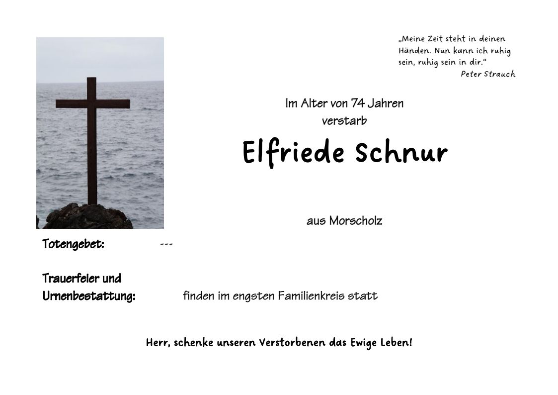 Mo Elfriede Schnur