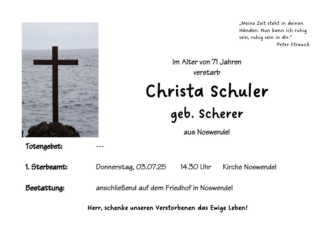 No Christa Schuler