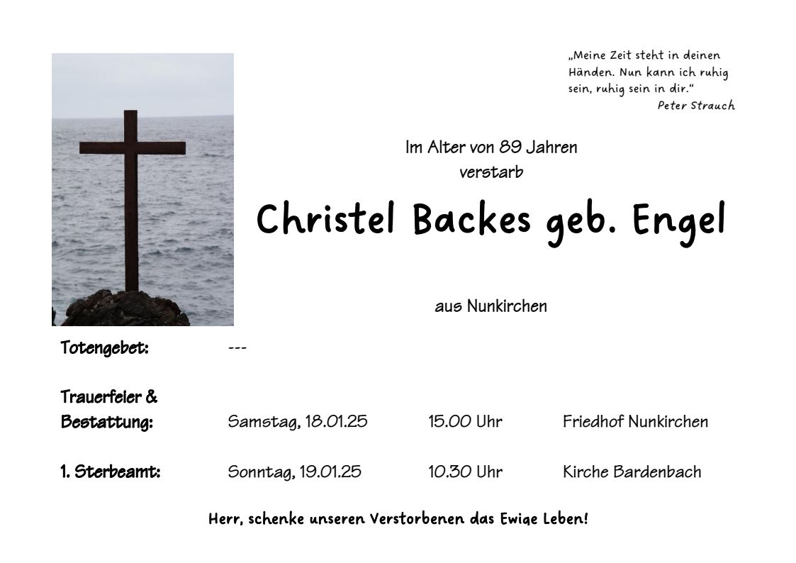 Nu Christel Backes neu