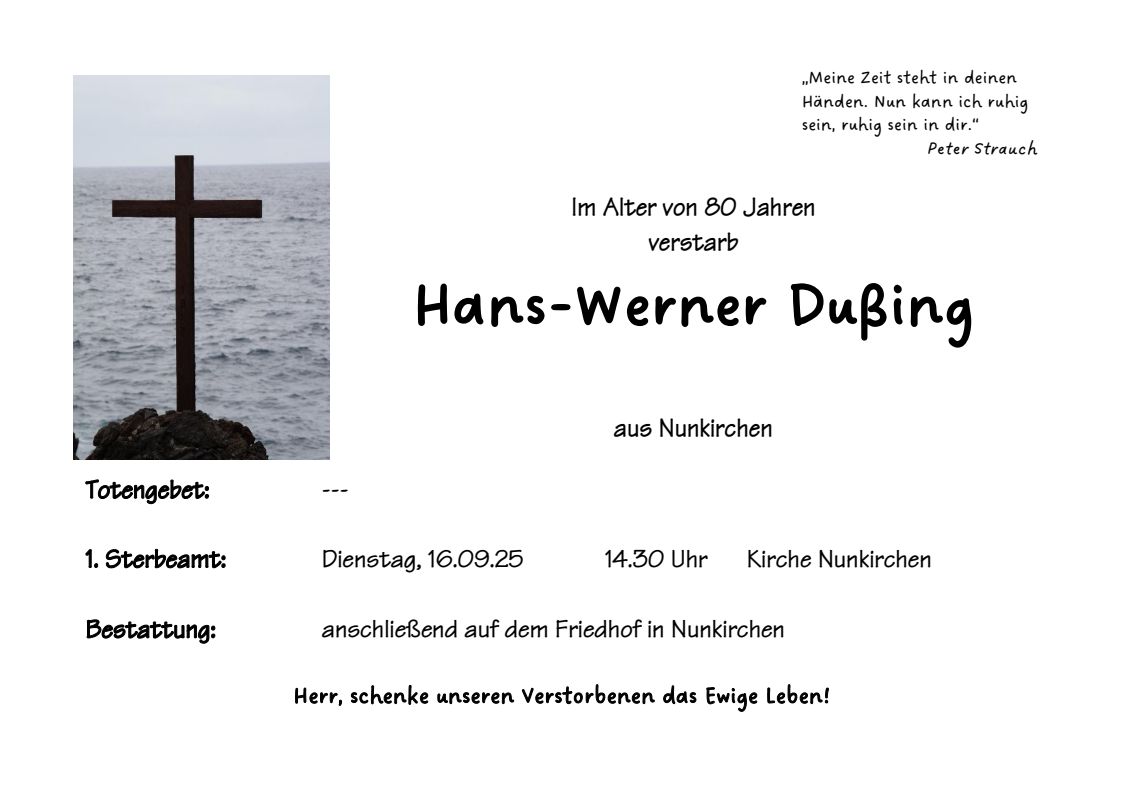 Nu Hans Werner Dußing