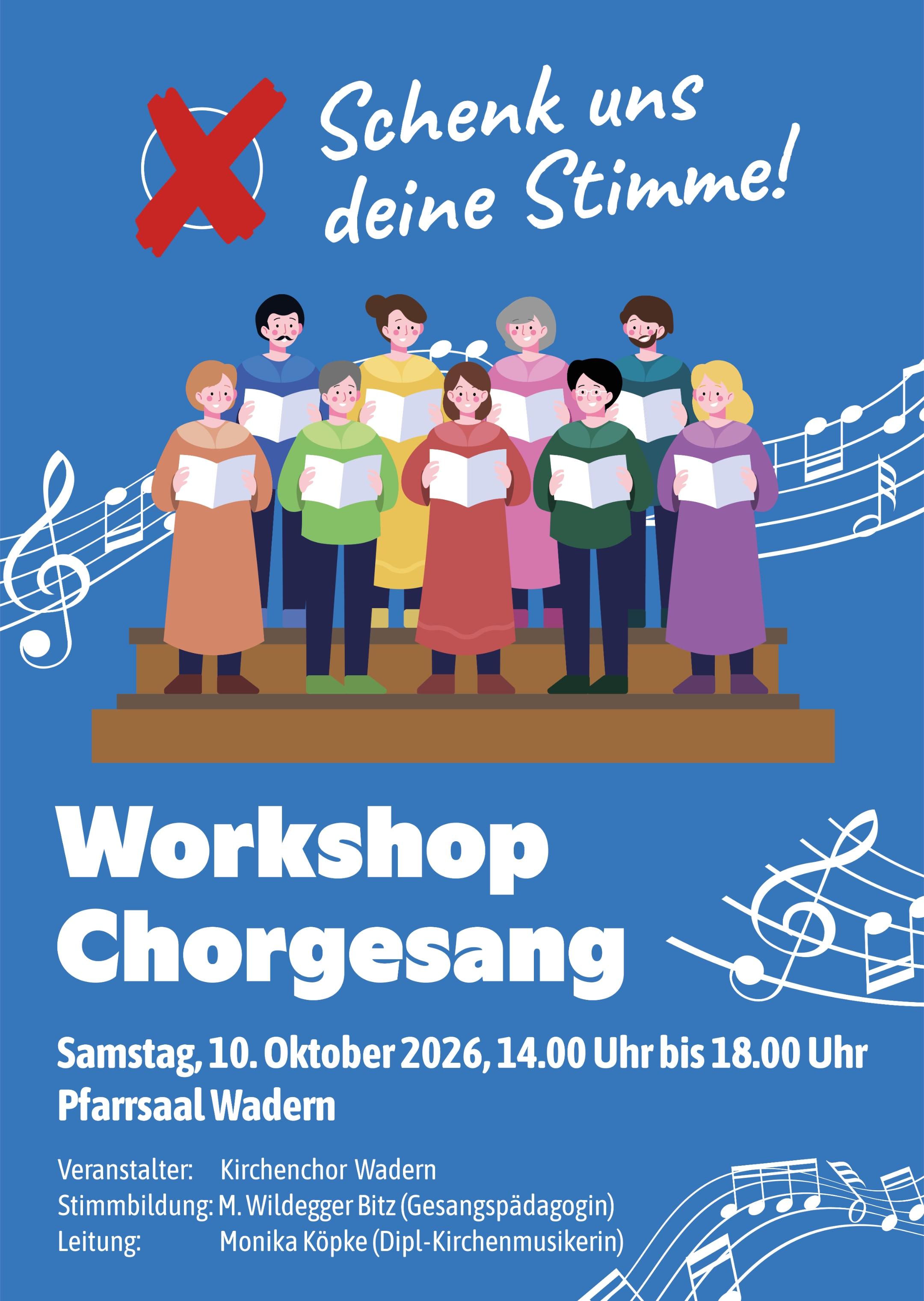 Poster-Kirchenchor-Amtsblatt (002) Plakat zur Einladung Worlshop Chor am 10. Oktober