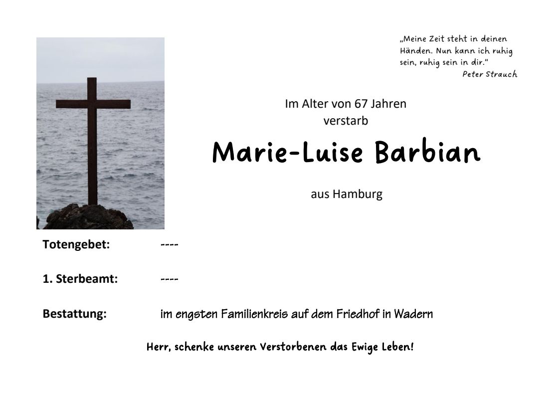 WA Marie-Luise Barbian