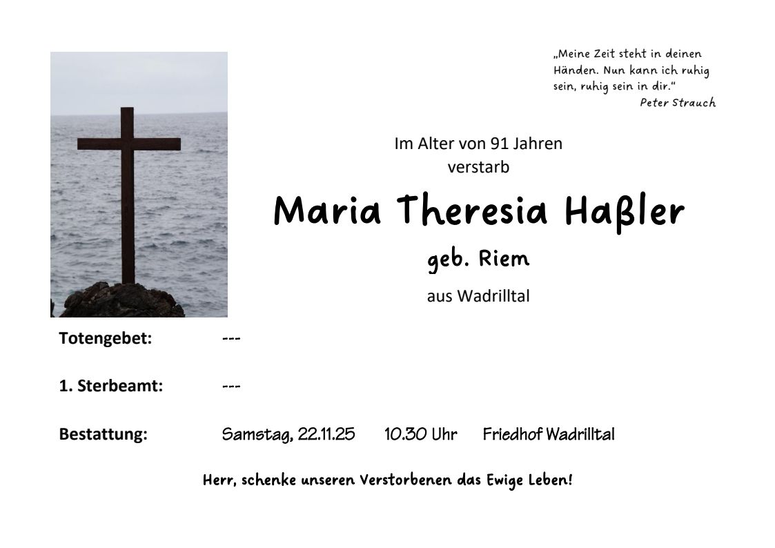 Wdr Maria Theresia Haßler