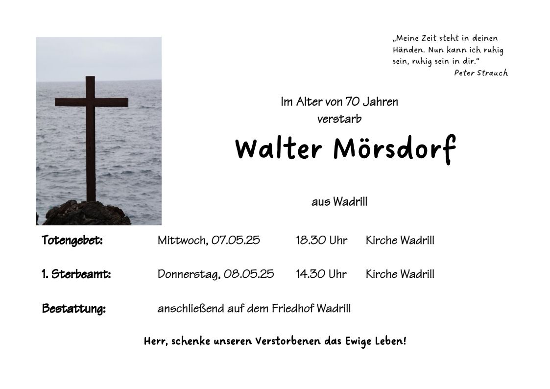 Wdr Walter Mörsdorf